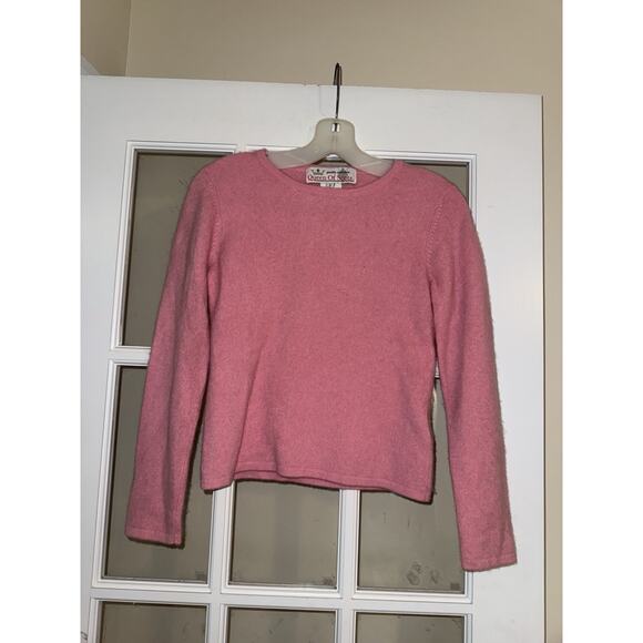 Queen of Scots Pink 100% Cashmere Sweater Womens Size Small Lightweight Layer - Picture 1 of 3